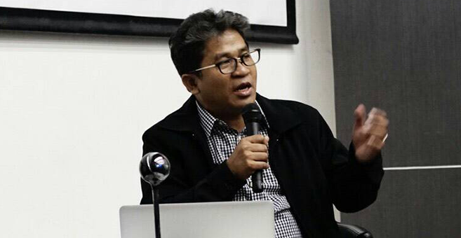 Agus Sunarto dalam Seminar Convergence from A to Z di Universitas Multimedia Nusantara (UMN) dalam rangkaian acara Televisionair 2017