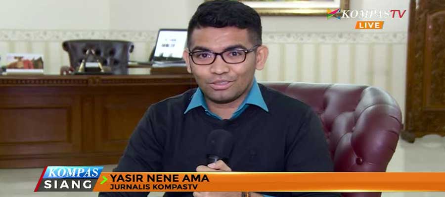 Yasir Nene Ama, juralis Kompas TV memberikan kuliah umum mengenai live report kepada mahasiswa Jurnalistik Universitas Multimedia Nusantara (UMN)