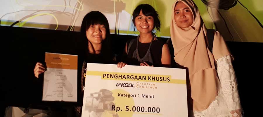 Mahasiswa Film UMN meraih Penghargaan Khusus Kategori 1 Menit dalam perlombaan V-Kool Creative Challenge Indonesia